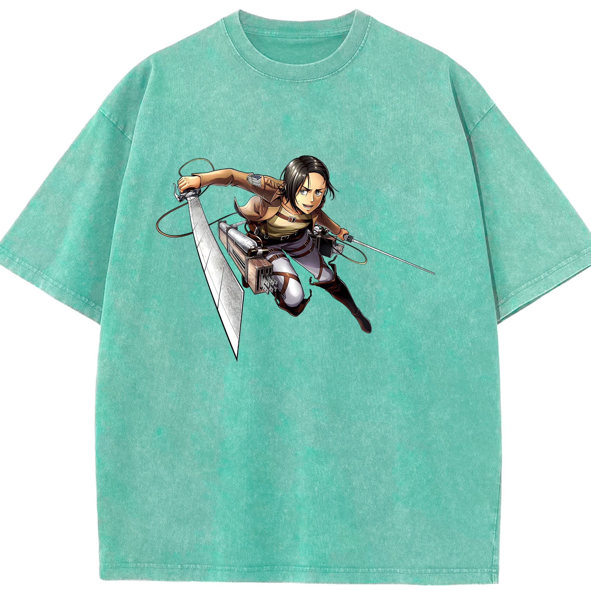 （画像用） 進撃の巨人 Attack on Titan 綿100% ヴィンテージ風 半袖Tシャツ（フロントプリント）